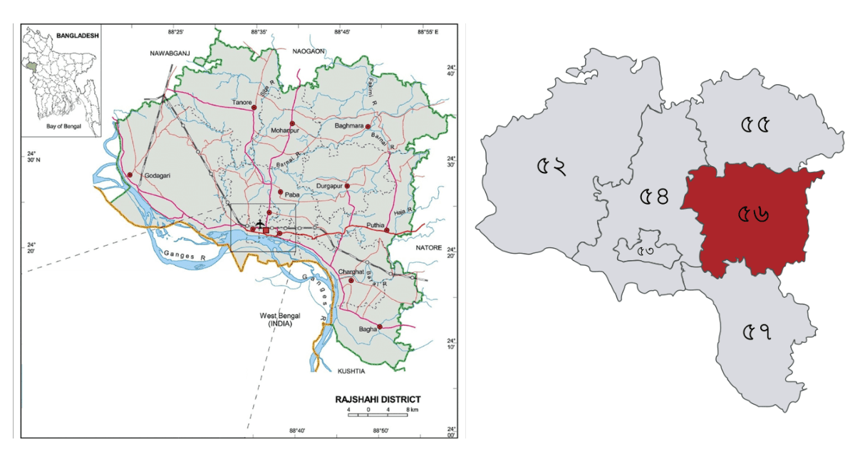 রাজশাহী-৫ আসনের মানচিত্র
